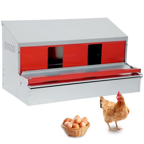 Redants Chicken Nesting Box, Metal Roll Away Nesting Boxes Chicken | Reversible Wall Mountable Chicken Laying Boxes, 36"×19.5"×20", Galvanized Steel, Waterproof, Up To 30+ Hens - size: 36.0"L x 19.0"W x 20.0"H