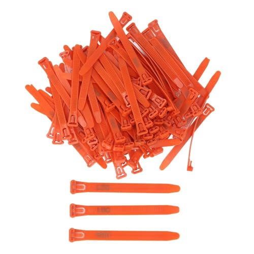 100Pcs Numbered Poultry Leg Rings 1-100 Identification Tags Reusable Bands for Chickens Ducks Geese Pigeons(Orange) - color: Orange