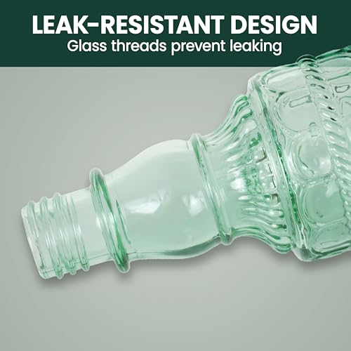 Perky-Pet Antique Glass Bottle Hummingbird Feeder, 10 oz Capacity, Green | 4 Feeding Ports for Outdoors Hanging Bird Feeders, Backyard Garden Décor - style: Green Bottle