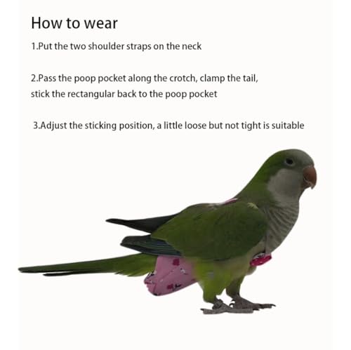6PCS Washable Reusable Bird Diapers with Waterproof Lining & Adjustable Straps – Soft Parrot Diaper Clothes Costume Set for for Parakeets, for Budgies, for Mini Macaws (S) - size: S