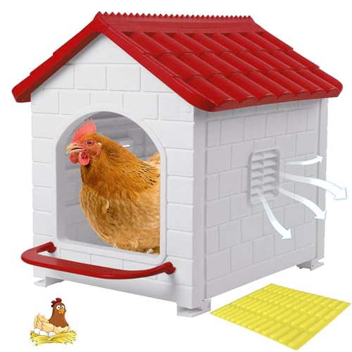 Nesting Boxes for Chicken, Plastic Single Compartment Chicken Nesting Box | for Laying Eggs for Hens, Ducks and Poultry - Red - color: Red