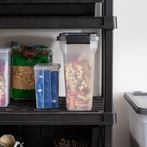IRIS USA Dog Food Storage Container, Up to 13 lbs, Dark Gray, Made in USA | Includes 2-Cup Scoop, Airtight Seal, BPA-Free, Bird Seed, Cat food, Treats, Keeps Kibble Fresh, Pellets - color: Dark Gray/Clear