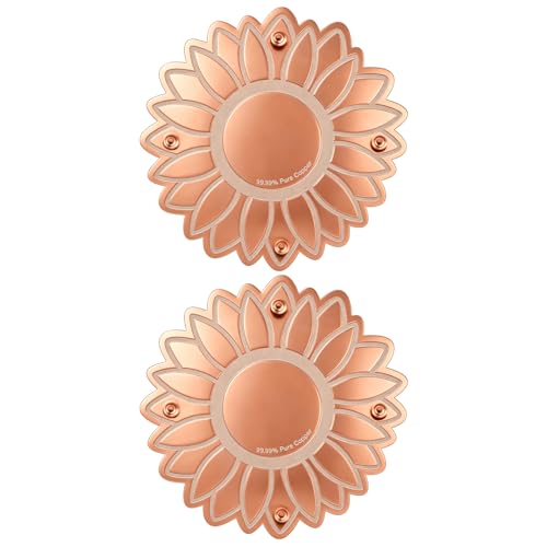 ‌Sunflower-Shaped Copper Bird Bath Purification Disk & Solar Heater Deicer Combo, Hanging Warmer for Physical Safe Water Purify Outdoor Bird Bowls All-Season