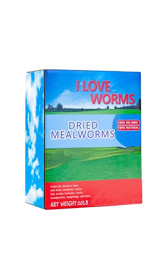 I LOVE WORMS Dried Mealworms (10lb), 100% Natural Non-GMO, High-Protein Mealworms for Chickens, Birds, Ducks, Reptile, Tortoise, Amphibian, Lizard - size: 10 Pound (Pack of 1)