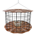 Starling-Proof Barrier Guard Bluebird Feeder with Glass Mealworm Cup - Premium Copper Finish - Made in USA (BBF1C)