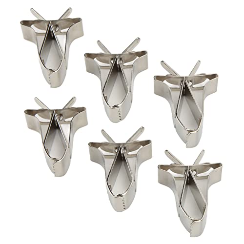 Jeanoko 6pcs Food Clips, Durable Stainless Steel Bird Cage Feeders for Vegetables and Fruits for Budgies and Cockatiels