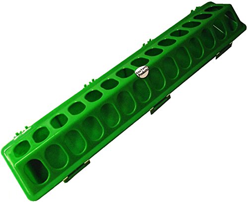 20" Green RITE RARM Products Poly FLIP TOP Chicken Feeder 28 Hole for Poultry Chick