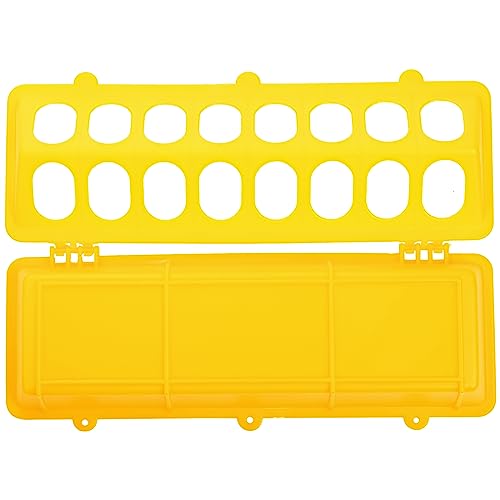Coloch 6 Pack Flip Top Poultry Feeder, Plastic Chicken Feeder Trough Multi-Hole Poultry Feeding Tray No Mess No Waste Chick Feeding Dispenser for Pigeon, Quails, Duckling Birds, Duck, Chicken