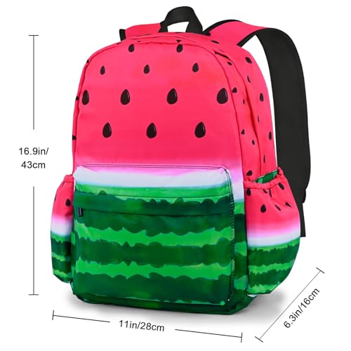 Watermelon Kids Backpack School Backpack Teens Bookbag for Girls Boys Hiking Camping Travel Sports - color: Watermelon