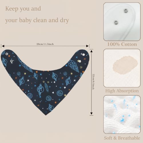 Baby Organic Cotton Teething Cloth Newborn Baby Burp Cloth Bandana Drool Cloth for Drooling Cotton Baby Gifts - color: Space
