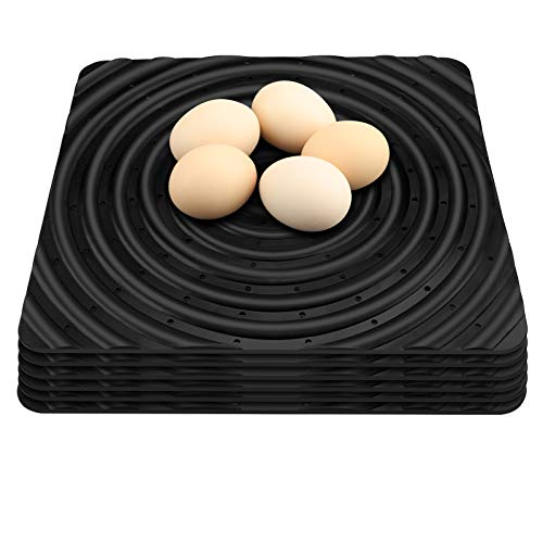 6 Pack Washable Chicken Nesting Pads, 13 x 12 inch, Black, Solid, Anti-Slip, Injection Molded Polypropylene, Suitable for Chicken Coops - color: 6pack-black