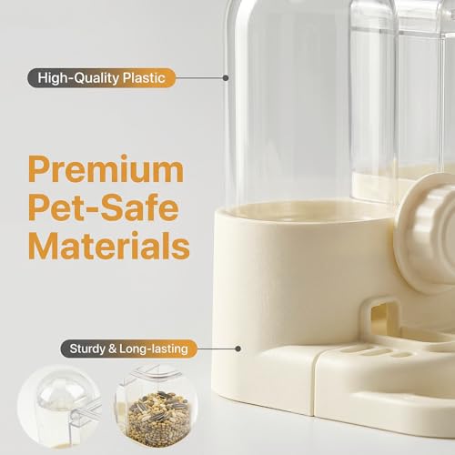 Automatic Bird Feeder and Water Dispenser Combo, 2-in-1 No-Spill Cage Mounted Parrot Food Water Bowl with Perch, Leak-Proof Bird Feeding Station for Parakeets Cockatiels Conures Lovebirds Small Birds
