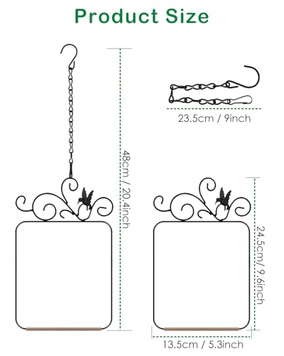 PACETAP Hummingbird Swings and Perches Metal Frame 2 Pack, Wild Bird Swing Outdoor Bird Perch with Wooden Dowel and 2 Hanging Chain for Indoor, Outdoor, Trunk, Lawn, Patio, Garden (2 Hummingbirds) - size: 2 Pack Hummingbird