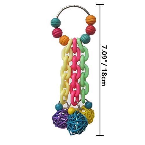 Litewoo Bird Rattan Balls Chew Toy Parrot Trim Beak for Parakeet Cockatiel Lovebird Budgie Finch Conure Canary Quaker Cage Accessories - color: Toy3