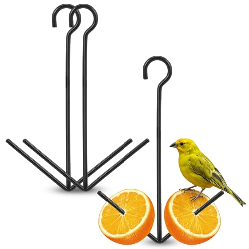 Zonon 2 Pcs Oriole Feeders for Outdoors Hanging Orange Jelly Fruit Holder for Birds with Hook Black for Outdoors Garden Patio (2 Prongs) - color: 2 Prongs