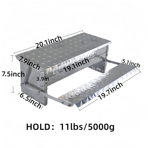Treadle Large Poultry Feeders Aluminium Automatic Chicken Feeder No Waste Rat Proof Trough with Weatherproof Lid for Duck Fowl 11 lbs Capacity - size: 20.1"×12.5"×7.5" 11lbs