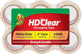 Duck HD Clear Packing Tape Refills-6 Rolls of Heavy Duty Shipping and Moving Packing Tape-Clear Strong Packaging-Tape for Boxes,Packing-and Moving Supplies-1.88 in. x 54.6 Yards (441962),(Pack of 6) - size: 36 Rolls