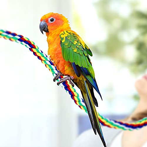 Weewooday 2 Pcs Bird Rope Perches Climbing Rope Bird Cage Accessories for Parrots, Parakeets, Cockatiels, Conures(31.5 Inch) - size: 31.5 Inch