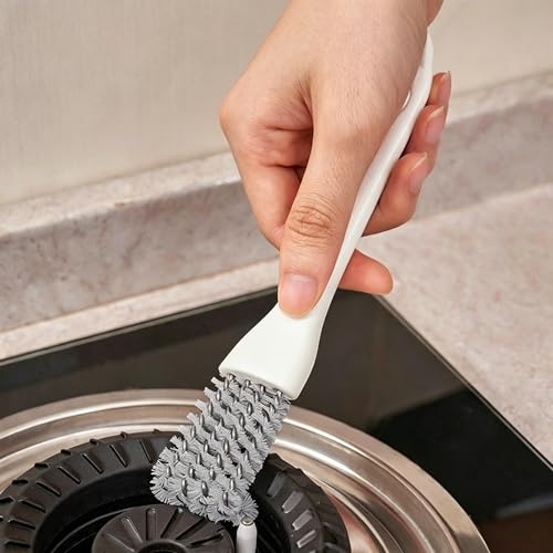 Oven and BBQ Cleaning Brush, Curved Head Brush with Scraper for Stove, Grill Grates, Oven Racks, Kitchen Crevices and Bird Cage – 16cm, 1 Pack