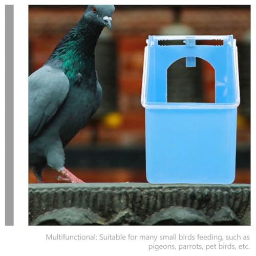 BESTonZON 2pcs Hanging Pigeon Feeder with Lid, Small Plastic Feeding Bowl and Water Container for Bird Cages, Multifunctional Poultry Feeder for Pet Birds and Pigeons