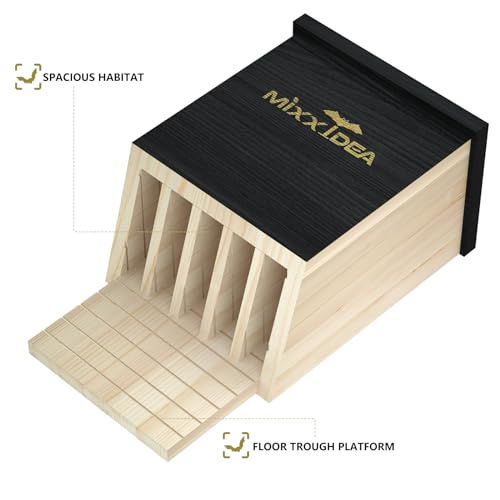 Bat House Bat Box Double Chamber Outdoor House Nursery Bat Shelter Habitat Big bat Box Handcrafted from Cedar Wood - Easy for Bats to Land and Roost - Weather Resistant & Ready to Install - color: Black 2
