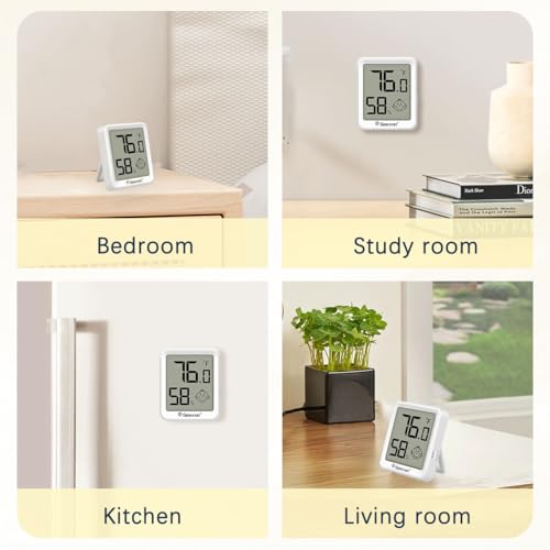 Geevon 4 Pack Mini Digital Hygrometer Gauge Indoor Thermometer – LCD Monitor Temperature with Comfort Index,Outdoor Humidity Meter for Home House Office Garden and Cellar - size: 4 pack, style: Modern