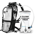 RAVERUNNER® Anti-Theft Hydration Backpack | Festival Approved Rave Backpack for Concert Goers, Leak-Free Festival Water Backpack for EDC, Rave Hydration Pack - color: Clear/Transparent