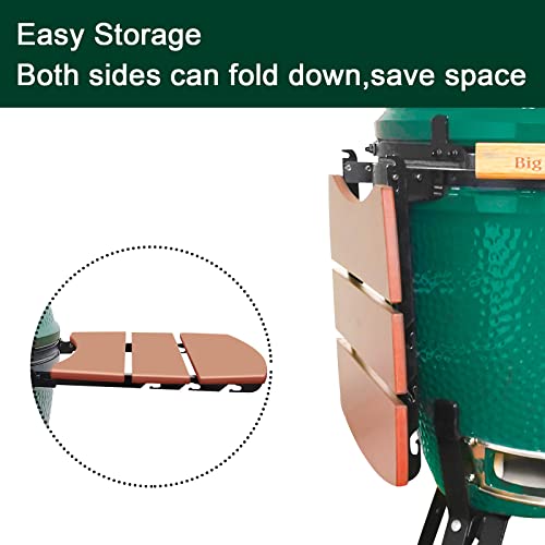 Side Shelves Upgrade Plus Big Green Egg Accessories, Composite 3 Slat Egg Mates for XLarge Big Green Egg with Folding Side Shelves Replacement Parts Grill - size: Plus XL3 Side Shelves