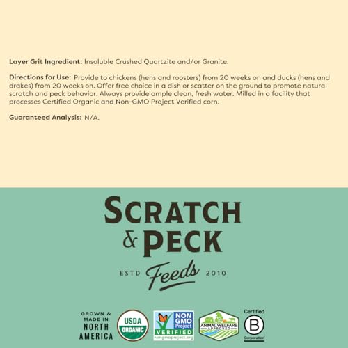 Scratch and Peck Feeds | Layer Grit for Chickens & Ducks | 7 lb Pouch | Essential Supplement for Healthy Digestion and Gizzard Health, All Natural, Sustainably Sourced - style: Layer Grit - 7-lbs