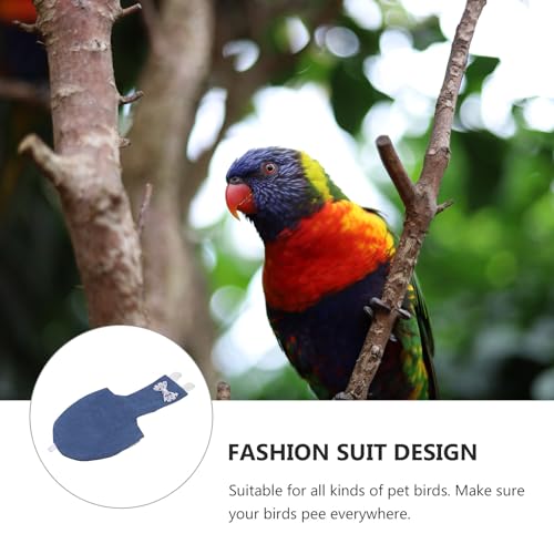 Parrot Flight Suit Diaper Adjustable Fabric Bird Apparel Small Denim Soft Breathable Pet Bird Suit for Flying and Travel