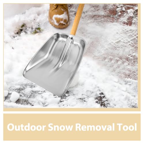 DECHOUS Replacement Stainless Steel Snow Shovel Head for Outdoor Snow Removal, Medium Size Sturdy Spade Shovel Part for Farming and Poultry Feed Use