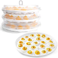 HANSGO Deviled Egg Containers with Lid, 3 PCS Deviled Egg Platter Carrier | Deviled Egg Trays with 66 Slots for Party, Home Kitchen, Easter, Thanksgiving and Other Festival, White - color: 3PCS White
