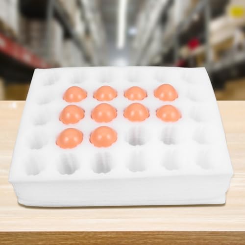 PRETYZOOM 30-Cell Egg Storage Holder Carton Organizer with Shock Absorbing Epe Material for Bulk Egg Packaging and Safe Transport 11.81X9.84X2.28In