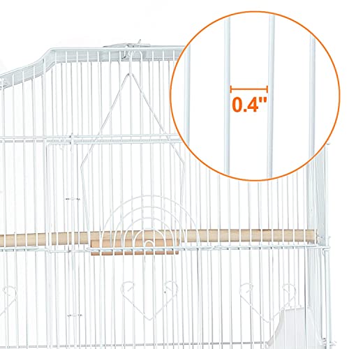 Topeakmart Open Top Medium Parrot Flight Bird Cage for 2 Parakeets, White - color: White