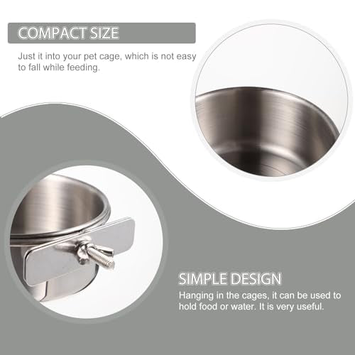 Stainless Steel Bird Food Bowl Parrot Feed Cup with Brackets Bird Cage Feeder Cups for Parakeets Cockatiels Doves Pigeons Hanging Food and Water Dish 4-Pack 4.92 X 3.93 X 3.54 in - size: 4PCS