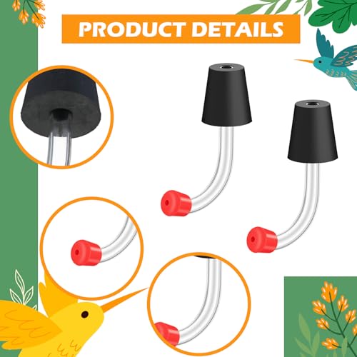 10 Pcs Hummingbird Feeder Tubes and Stopper Replacement Parts Humming Bird Feeder Tube Make Your Own Dispenser Outside Water Dispenser Tubes Stoppers for Wine Bottle Outdoor