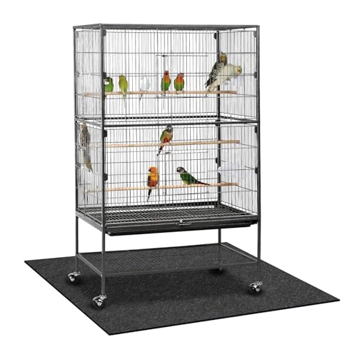 Nuanchu Large Bird Cage Mat, 30 x 36 Inch Under Pet Cage Mat, Absorbent/Waterproof Felt Pad for Bird Cages, Reptile Aquariums, Dog Kennels, with Non-Slip Backing for Hard Floors and Surfaces - size: 30 x 36 Inch