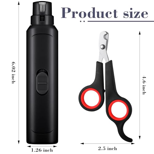Lasnten 2 Pcs Bird Nail Grinder with Clipper Bird Nail Trimmer File Pet Grooming Tool for Parrot Budgerigars Parakeets Myna Conure Finches Lovebirds(Black) - color: Black