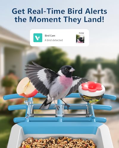Smart Bird Feeder with Camera,2K HD Video, AI Identify Birds Species Solar Powered,Auto Capture Videos & Notify of Birds Arrival,Bird House for Birdwatching,Gift for Parents,BirdLovers