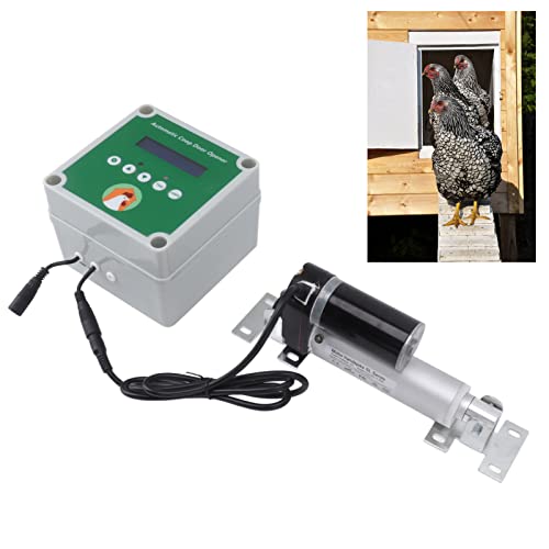 Haofy Automatic Chicken Coop Opener Linear Actuators Electric Poultry House Door Motor Kit with Light, Automatic Chicken Coop Door Opener,Closer (US Plug)