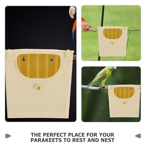 Toddmomy 5PCS Plastic Bird Nesting Box - Professional Parakeet Breeding House for Cage, Safe Hatching Box for Lovebirds, Budgies and Cockatiels, Easy to Install & Clean