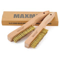 MAXMAN Brass Brush, Soft Brass Bristle Brush, Wire Brushes for Cleaning Metal Rust, Welds with 10" Beechwood Handle, 2 Pcs - style: 2Pcs Soft Brass Bristle Brushes