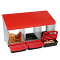 Outvita 3-Compartment Chicken Nesting Boxes with Roll-Away Eggs, Red | Swing Perch and Egg-Laying Box Design Support Chicken Coop Use and Poultry Nesting - color: Red, size: 31.9"L x 20.5"W x 18.5"H