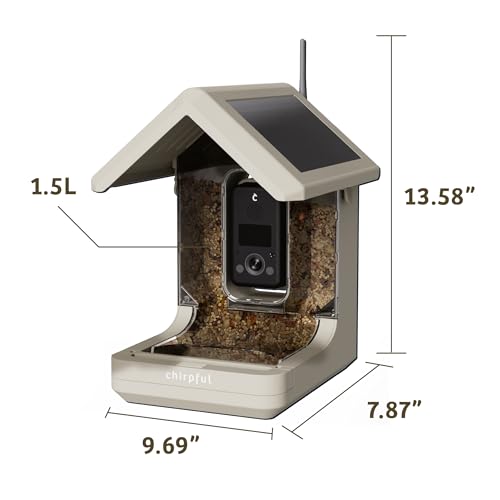 Birds Choice Smart Bird Feeder with Camera | Solar Powered Bird Watching for Outdoors | AI to Identify Bird Species, Capable of Real-Time Streaming | Wireless with Camera, Waterproof Construction | AI Species Recognition Motion-Activated Ultra HD Video an