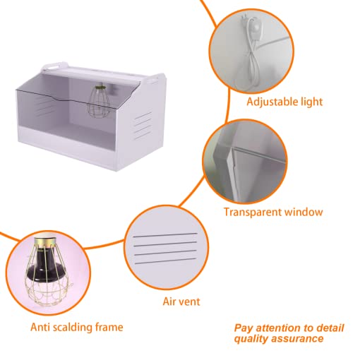 Brooder Box for Chicks | Chick Brooder Heat up to 15 Chicks with Heat Lamp Set Brooder Box，Suitable for Chicks/Duck/Parrot/Lizard （19" X 12" X 12"） - size: 19" X 12" X 12"