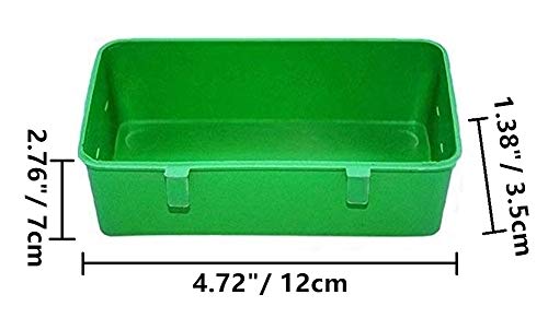 Litewoo Bird Food Water Feeder Parrot Seed Bowl for Cage (4.7inch) | 4.72x1.38x2.76 in, BPA-free plastic, with hooks, easy to clean, prevents tipping and mess, for small bird/parakeet /cage - size: 4.7inch