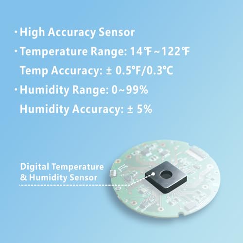 Digital Hygrometer Indoor Thermometer, Brushed Metal Frame, Silver | Large round display, clear digits, accurate readings, comfort gauge, humidity meter, room temperature and humidity monitor - color: Silver Stainless