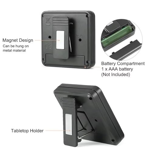 Electronic Temp Humidity Meter with with LCD Display -50~70°C Digital Thermo-Hygrometer Tabletop Holder Design for Home