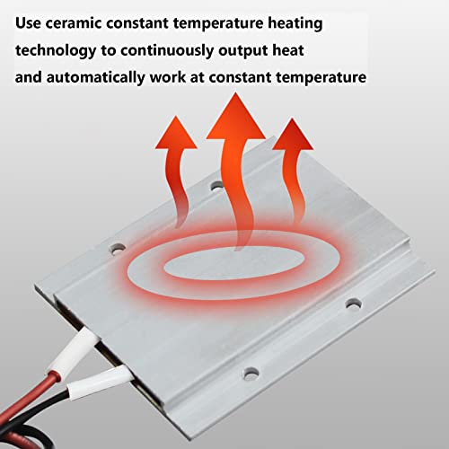 PTC Heating Element 12V 200C AC/DC Insulated Ceramic Heating Plate | Insulated Aluminum Shell, Constant Temp Thermostatic, Energy Saving, Long Service Life, for Small Space, 3.03×2.44", PTCYIDU - color: 12V 200C
