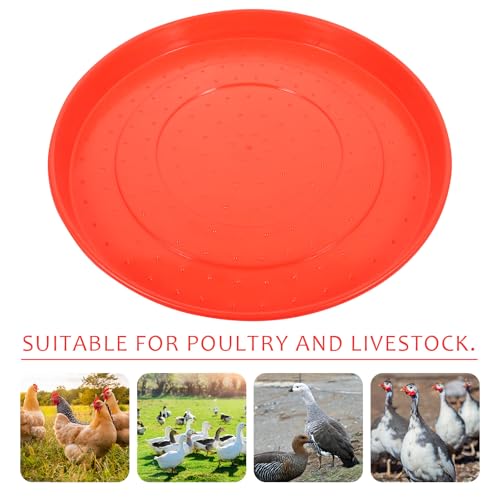 2 Pcs Poultry Feeding Tray and Water Feeder Plate Plastic Chick Feeder Pads for Chicken Coop Farm Use 310Mm Diameter Round Non-Toxic Plastic